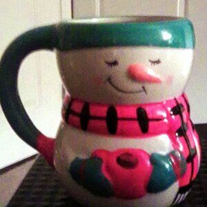 Set Of 2 Bay Island Snowman Hot Cocoa Chocolate Mugs, 10 Oz.